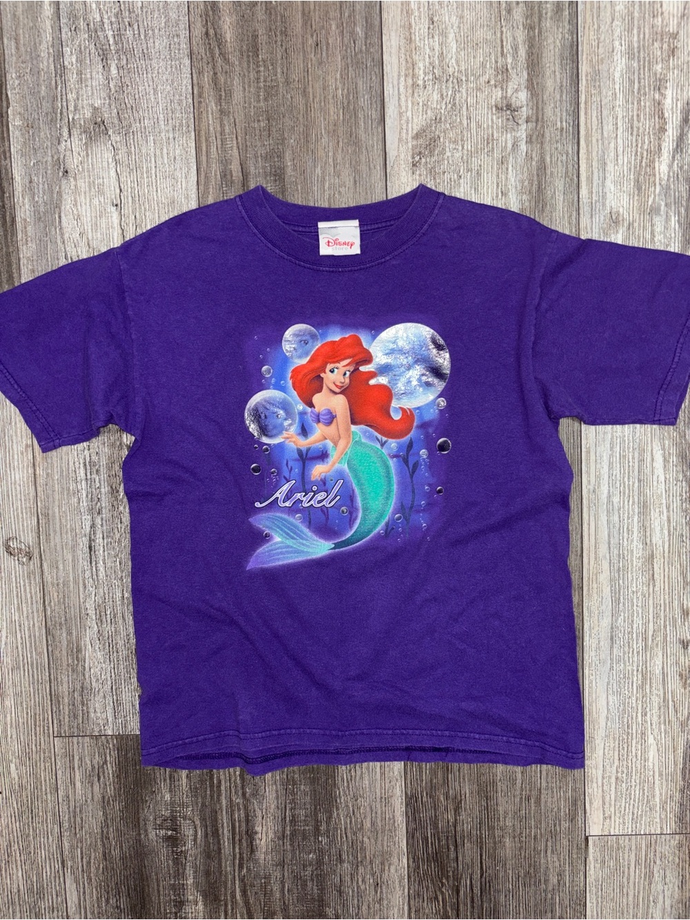 Vintage 90s Disney Ariel Purple Kids T-Shirt 7/8 years